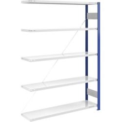 Steckregal, Bauart leicht, einseitig, HxBxT 2000 x 1300 x 400 mm, blau/grau, Anbauregal eurokraft pro