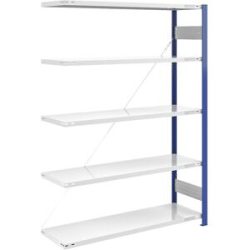 Steckregal, Bauart leicht, einseitig, HxBxT 2000 x 1300 x 500 mm, blau/grau, Anbauregal eurokraft pro