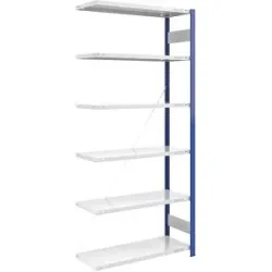 Steckregal, Bauart leicht, einseitig, HxBxT 2500 x 1000 x 500 mm, blau/grau, Anbauregal eurokraft pro
