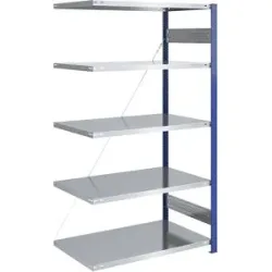 Steckregal, Bauart leicht, einseitig, HxBxT 2000 x 1000 x 800 mm, blau/verzinkt, Anbauregal eurokraft pro