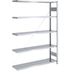 Steckregal, Bauart leicht, einseitig, HxBxT 2000 x 1300 x 400 mm, verzinkt, Anbauregal eurokraft pro