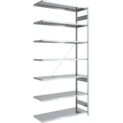 Steckregal, Bauart leicht, einseitig, HxBxT 3000 x 1300 x 600 mm, verzinkt, Anbauregal eurokraft pro