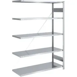 Steckregal, Bauart mittelschwer, einseitig, HxBxT 2000 x 1300 x 600 mm, verzinkt, Anbauregal eurokraft pro