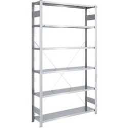 Steckregal, Bauart leicht, einseitig, HxBxT 2500 x 1300 x 400 mm, verzinkt, Grundregal eurokraft pro