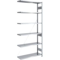 Schwerlast-Steckregal, einseitig, HxBxT 2500 x 1000 x 400 mm, verzinkt, Anbauregal eurokraft pro