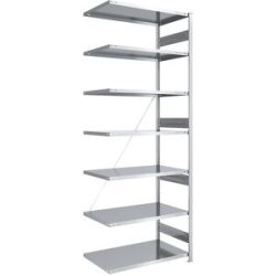 Schwerlast-Steckregal, einseitig, HxBxT 3000 x 1000 x 800 mm, verzinkt, Anbauregal eurokraft pro