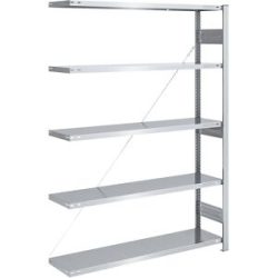 Schwerlast-Steckregal, einseitig, HxBxT 2000 x 1300 x 400 mm, verzinkt, Anbauregal eurokraft pro