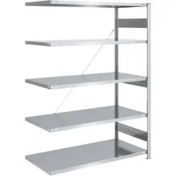 Schwerlast-Steckregal, einseitig, HxBxT 2000 x 1300 x 800 mm, verzinkt, Anbauregal eurokraft pro
