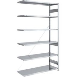 Schwerlast-Steckregal, einseitig, HxBxT 2500 x 1300 x 600 mm, verzinkt, Anbauregal eurokraft pro