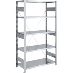 Schwerlast-Steckregal, einseitig, HxBxT 2000 x 1000 x 600 mm, verzinkt, Grundregal eurokraft pro