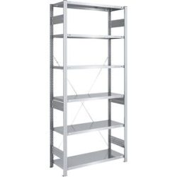 Schwerlast-Steckregal, einseitig, HxBxT 2500 x 1000 x 500 mm, verzinkt, Grundregal eurokraft pro