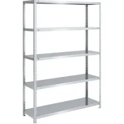 Schraubregal, Bauart leicht, doppelseitig, HxBxT 2000 x 1300 x 500 mm, verzinkt, Grundregal eurokraft pro