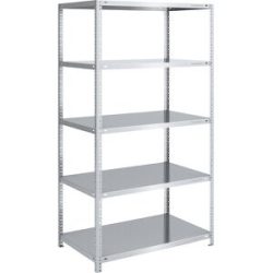 Lager-Schraubregal, Bauart mittelschwer, beidseitig, HxBxT 2000 x 1000 x 800 mm, verzinkt, Grundregal eurokraft pro