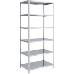 Lager-Schraubregal, Bauart mittelschwer, beidseitig, HxBxT 2500 x 1000 x 800 mm, verzinkt, Grundregal eurokraft pro