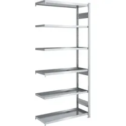 Wannenregal, Stahl verzinkt, doppelseitig, H 2500 mm, Wannen-BxT 1000 x 500 mm, Anbauregal hofe