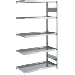 Wannenregal, Stahl verzinkt, doppelseitig, H 2000 mm, Wannen-BxT 1000 x 600 mm, Anbauregal hofe
