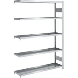 Wannenregal, Stahl verzinkt, doppelseitig, H 2000 mm, Wannen-BxT 1300 x 400 mm, Anbauregal hofe