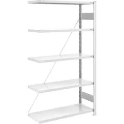 ESD-Steckregal, Regalhöhe 2000 mm, Anbauregal, Boden-BxT 1000 x 500 mm eurokraft pro