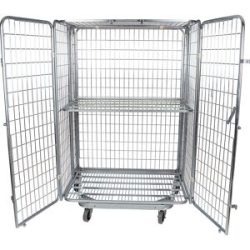 kaiserkraft Rollbehälter mit Doppeltür, 5-seitig, nestbar, HxBxT 1820 x 1200 x 800 mm
