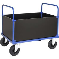 Plattformwagen KM33, Kofferaufbau hoch, LxB 1200 x 800 mm, 2 Lenk- und 2 Bockrollen, ab 2 Stk Kongamek