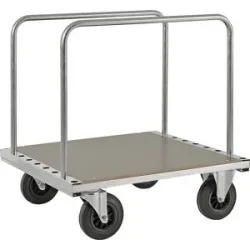 Plattenwagen KM539, LxBxH 890 x 800 x 940 mm, 2 Lenkrollen mit Stopp, 2 Bockrollen Kongamek