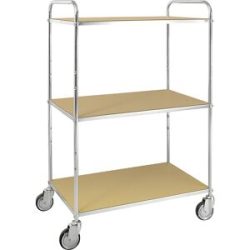 ESD-Etagenwagen, 4 Lenkrollen, 3 Ladeflächen, LxBxH 980 x 585 x 1445 mm, ab 2 Stk Kongamek