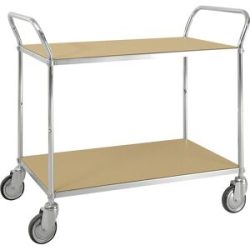 ESD-Etagenwagen, 4 Lenkrollen, 2 Ladeflächen, LxBxH 1070 x 585 x 940 mm Kongamek