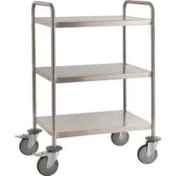 Edelstahl-Etagenwagen, verschweißt, LxBxH 825 x 575 x 1010 mm, 3 Etagen, ab 2 Stk Kongamek