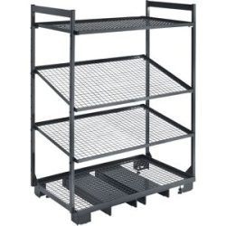 Mobiles Kanban-Regal, LxBxH 1280 x 810 x 1705 mm, Tragfähigkeit 500 kg eurokraft pro