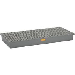GFK-Boden-Auffangwanne, 3 x 200-l-Fass, ohne Zulassung, mit GFK-Gitterrost CEMO