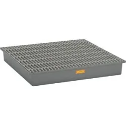 GFK-Boden-Auffangwanne, 4 x 200-l-Fass, ohne Zulassung, mit GFK-Gitterrost CEMO