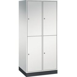 Doppelstock-Spind Intro, 2 Abteile, lichtgrau, BxT 820 x 600 mm C+P