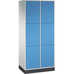 3er-Schließfachschrank Intro, 2 Abteile, lichtgrau / lichtblau, BxT 820 x 500 mm C+P