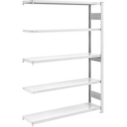 Schwerlast-Steckregal, doppelseitig, HxBxT 2000 x 1300 x 400 mm, grau, Anbauregal eurokraft pro