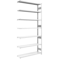 Schwerlast-Steckregal, doppelseitig, HxBxT 3000 x 1300 x 400 mm, grau, Anbauregal eurokraft pro