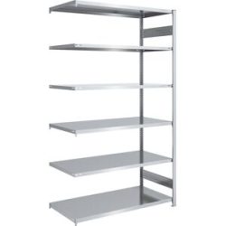 Steckregal, Bauart leicht, doppelseitig, HxBxT 2500 x 1300 x 800 mm, verzinkt, Anbauregal eurokraft pro