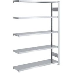 Steckregal, Bauart mittelschwer, doppelseitig, HxBxT 2000 x 1300 x 400 mm, verzinkt, Anbauregal eurokraft pro