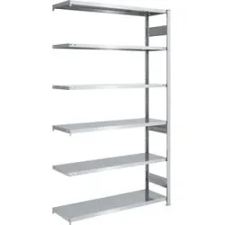 Steckregal, Bauart mittelschwer, doppelseitig, HxBxT 2500 x 1300 x 500 mm, verzinkt, Anbauregal eurokraft pro