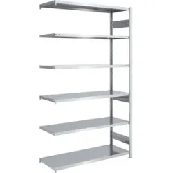 Steckregal, Bauart mittelschwer, doppelseitig, HxBxT 2500 x 1300 x 600 mm, verzinkt, Anbauregal eurokraft pro