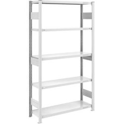 Schwerlast-Steckregal, doppelseitig, HxBxT 2000 x 1000 x 400 mm, grau, Grundregal eurokraft pro