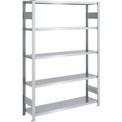 Steckregal, Bauart leicht, doppelseitig, HxBxT 2000 x 1300 x 400 mm, verzinkt, Grundregal eurokraft pro