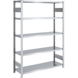 Steckregal, Bauart leicht, doppelseitig, HxBxT 2000 x 1300 x 500 mm, verzinkt, Grundregal eurokraft pro