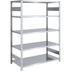 Steckregal, Bauart leicht, doppelseitig, HxBxT 2000 x 1300 x 800 mm, verzinkt, Grundregal eurokraft pro