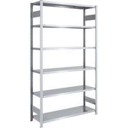 Steckregal, Bauart leicht, doppelseitig, HxBxT 2500 x 1300 x 500 mm, verzinkt, Grundregal eurokraft pro