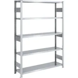 Schwerlast-Steckregal, doppelseitig, HxBxT 2000 x 1300 x 400 mm, verzinkt, Grundregal eurokraft pro
