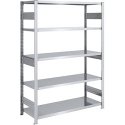 Schwerlast-Steckregal, doppelseitig, HxBxT 2000 x 1300 x 600 mm, verzinkt, Grundregal eurokraft pro