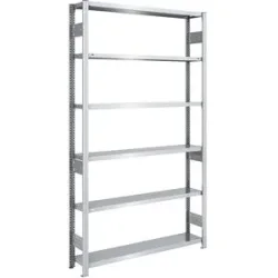 Schwerlast-Steckregal, doppelseitig, HxBxT 2500 x 1300 x 300 mm, verzinkt, Grundregal eurokraft pro