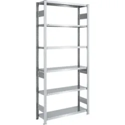 Schwerlast-Steckregal, doppelseitig, HxBxT 2500 x 1000 x 400 mm, verzinkt, Grundregal eurokraft pro