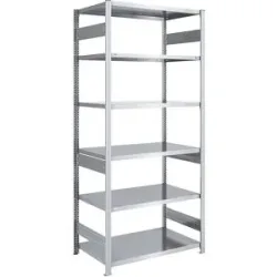 Schwerlast-Steckregal, doppelseitig, HxBxT 2500 x 1000 x 800 mm, verzinkt, Grundregal eurokraft pro