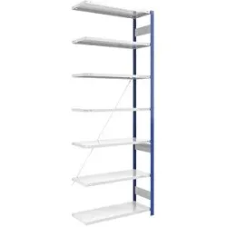 Steckregal, Bauart leicht, einseitig, HxBxT 3000 x 1000 x 500 mm, blau/grau, Anbauregal eurokraft pro